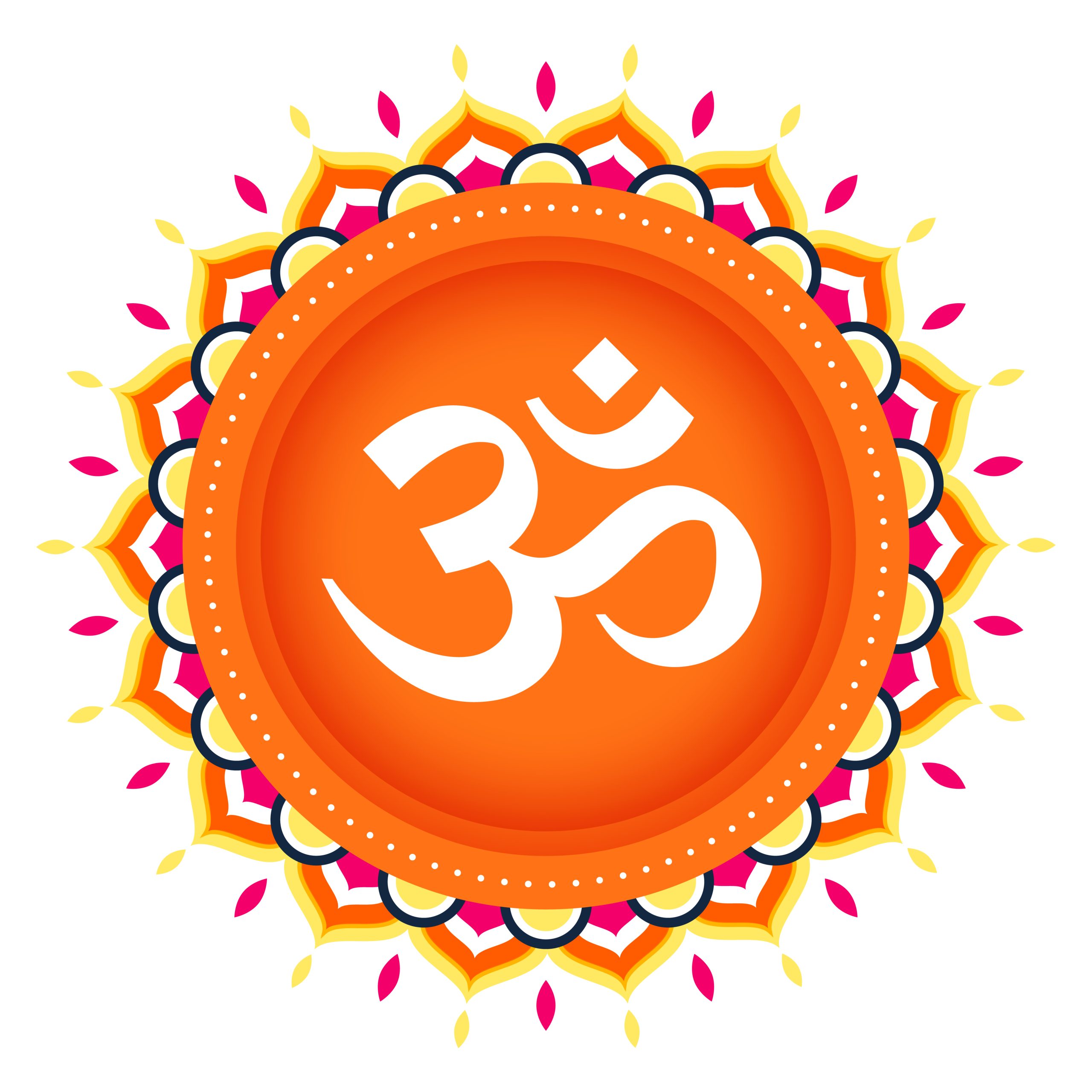 decorative hindu religious om mantra symbol design vector